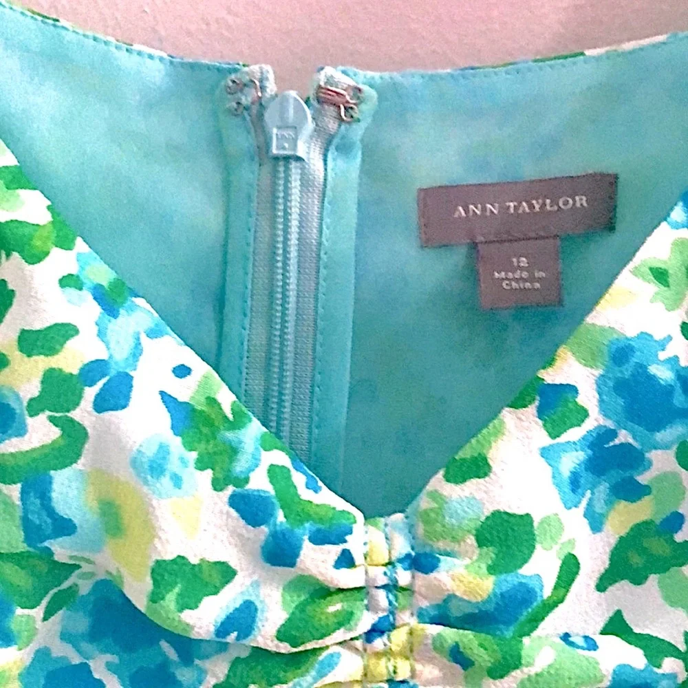 Romance Silky Chiffon Sleeveless Top, Tie Back, Watercolor Blue/Greens, 12 - Picture 6 of 8